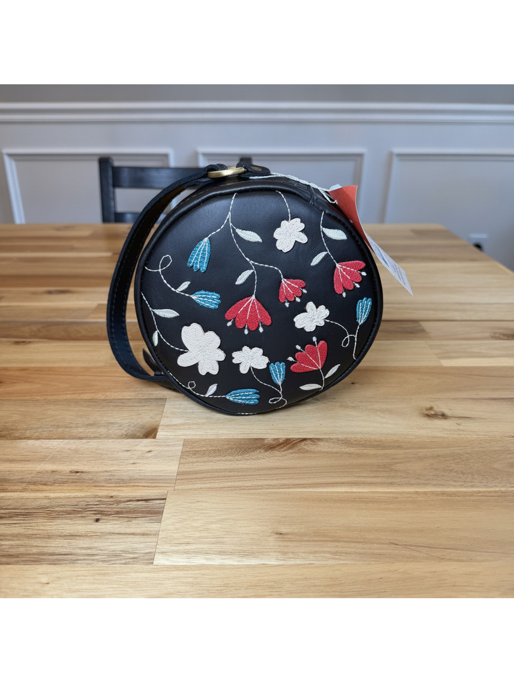 Portland Leather Goods NWT Folklore Black Small Circle Crossbody